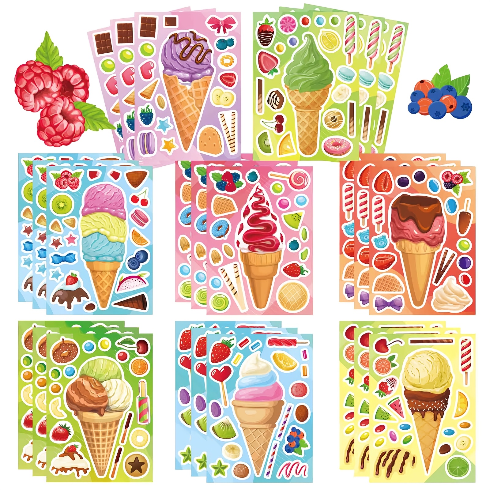 8 Sheets Ice Cream Stickers, C – обзор и цена Sticker Sheet Set