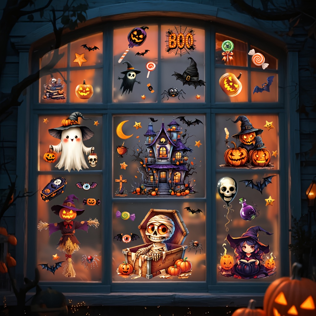 10 Sheets 3D Halloween Window  – обзор и цена Sticker Sheet Set
