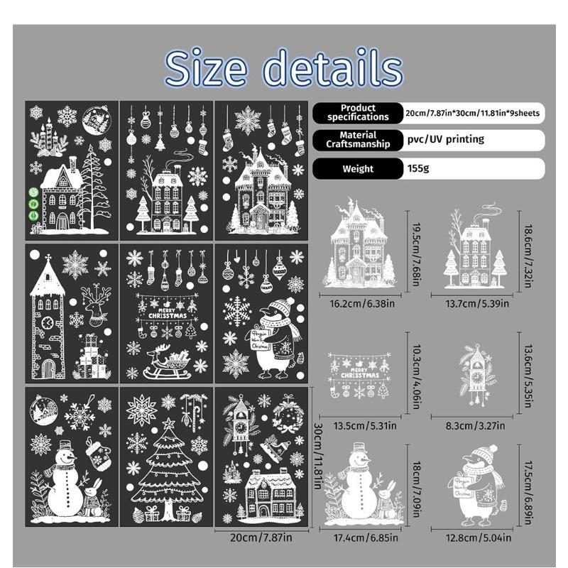 9 Sheets/set of New Christmas  – обзор и цена Sticker Sheet Set