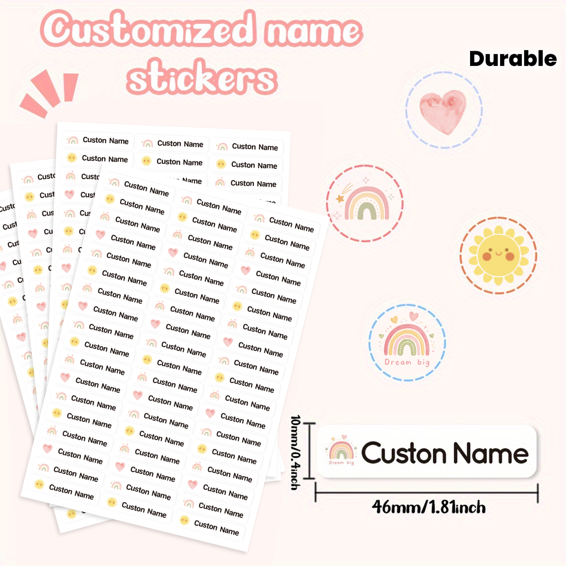 1 Sheet 54Pcs Personalized Nam – обзор и цена Sticker Sheet Set